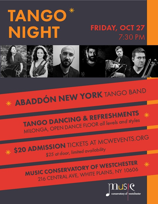 Tango Band Abaddón to Perform at Music Conservatory of Westchester