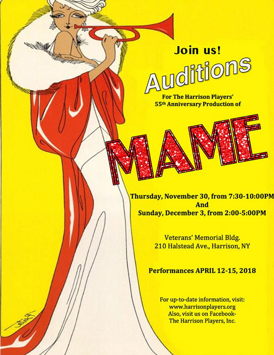 The Harrison Players Present:  OPEN AUDITIONS for "Mame"