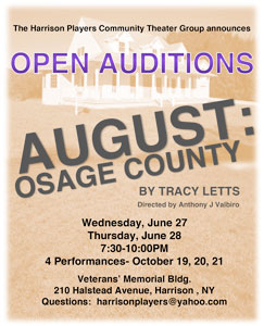 The Harrison Players Announce OPEN AUDITIONS for "AUGUST:  OSAGE COUNTY"