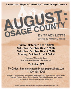 The Harrison Players Announce Their Upcoming Production of "AUGUST:  OSAGE COUNTY"