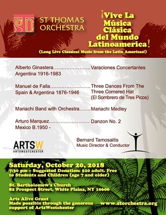 St. Thomas Orchestra Latin American music concert