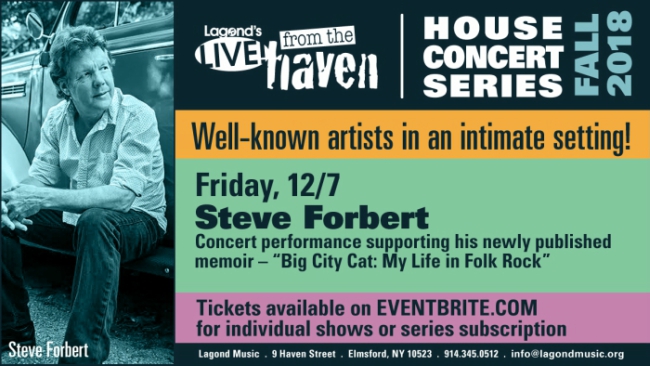 Steve Forbert \\\"House Concert\\\" - concert supporting new memoir in Elmsford