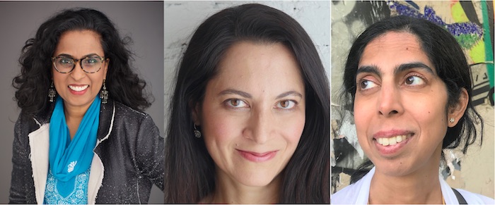 Three Authors Discuss How Identity and Community Inspire Their Writing- A Conversation with Sheela Chari, Sayantani DasGupta, and Veera Hiranandani moderated by fellow author Jimin Han.
