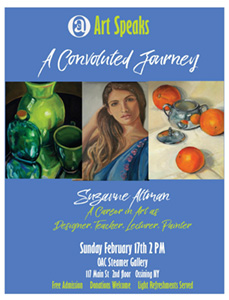 OAC Art Speaks Presents: Suzanne Altman “A Convoluted Journey” which will focus on “A Life as a Designer, Art Teacher, Painter and Lecturer”