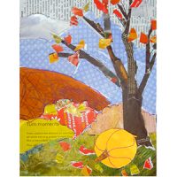 Around the Globe, Carpathian Autumn – Collage. Zoom live art workshop series.