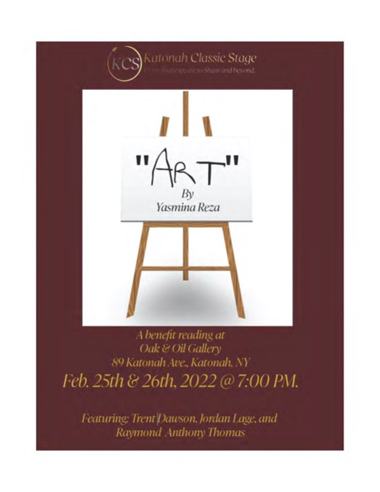 "ART": Katonah Classic Stage presents a live reading