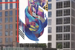 Rendering of 1693, a mural by Bianca Romero for The Mitchell building in White Plains  (rendering courtesy of the artist)