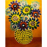 LONGWOOD GARDENS. Wildflowers in a Vase, Painting. Live Zoom Art Workshop.