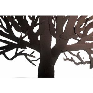 GARDENS series. TREE. Collage. Live Zoom Art Workshop.