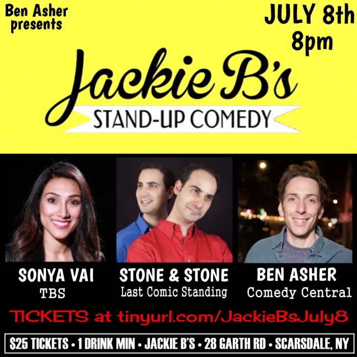 Comedy at Jackie B's in Scarsdale presented by Ben Asher