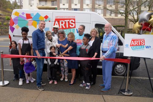 White Plains Mayor Thomas Roach at an Arts mobile kick off event