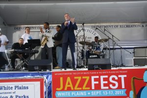White Plains Mayor Thomas Roach at Jazzfest 2017