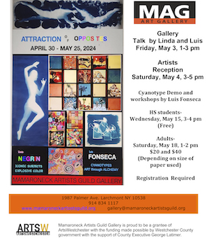Solo Show by Linda Negrin & Luis Fonseca: Attraction of Opposites | Show Dates: Apr 30 - May 25 | Reception: Sat, May 4, 3-5pm