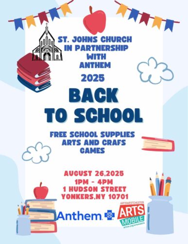 St. Johns Back to School 2025 Flyer Arts Crafts and Games