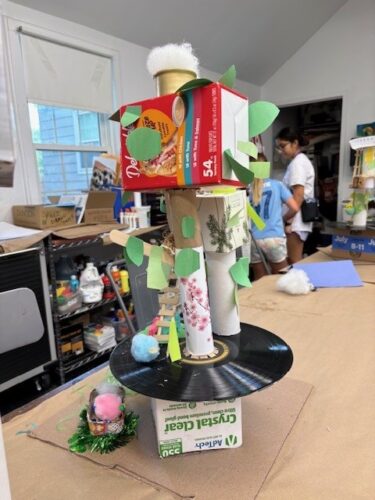 sculpture out of recycled objects