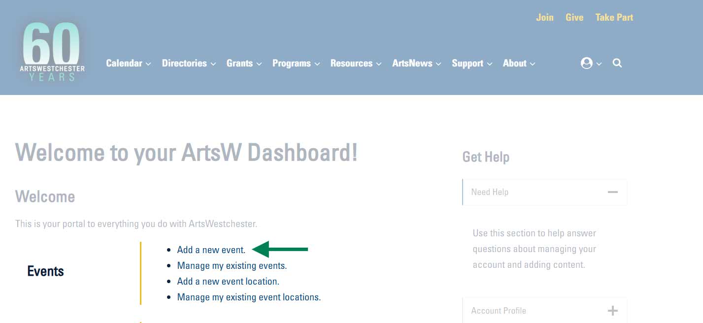Screenshot of Dashboard