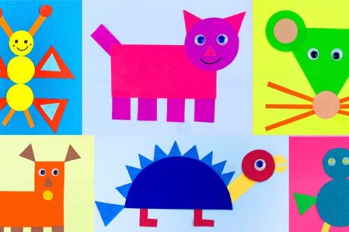 abstract paper colorful animals
