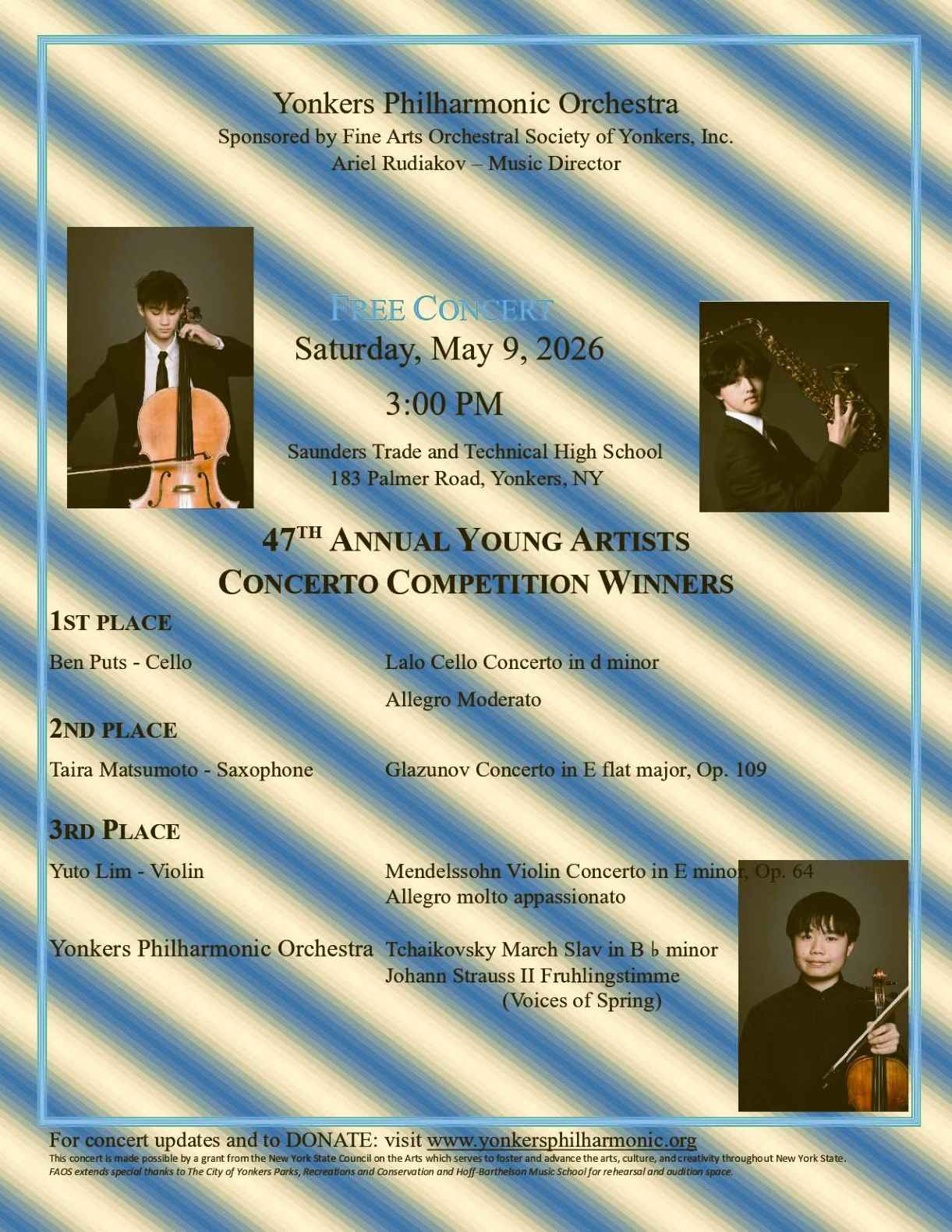47th Young Artists Concerto Competition with the Yonkers Philharmonic